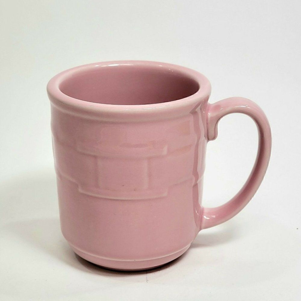 LONGABERGER Woven Traditions 12 oz. Pink Coffee Cup Mug VG
